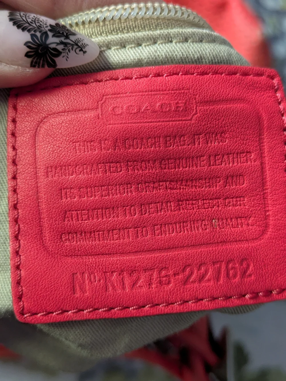 COACH 2012 Coral Leather Perforated Shoulder Bag